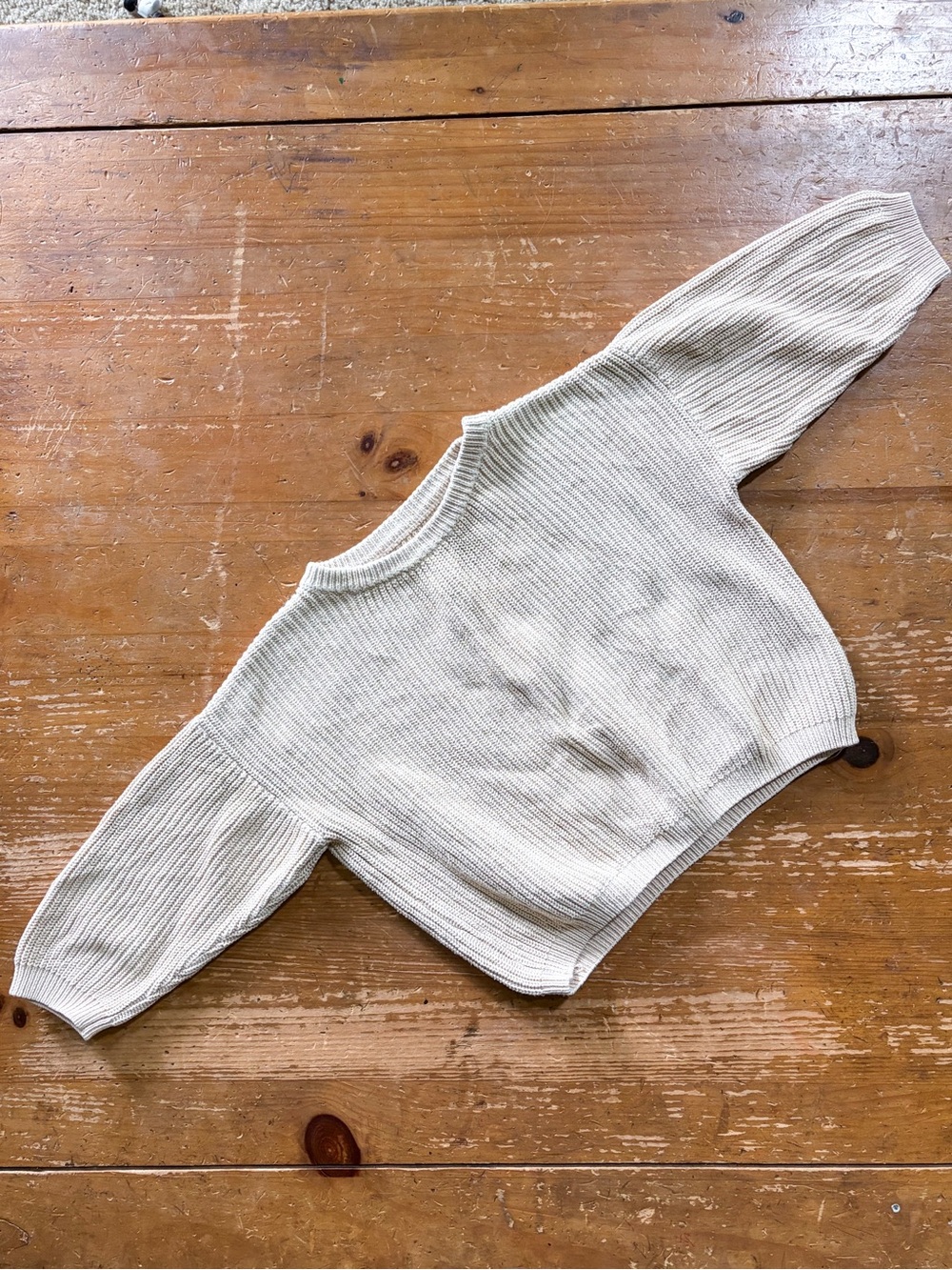 Toddler Girl Cream Knit Sweater
